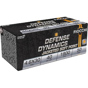 Fiocchi 4.6x30mm HK Ammo 40 Grain Jacketed Soft Point Box of 50