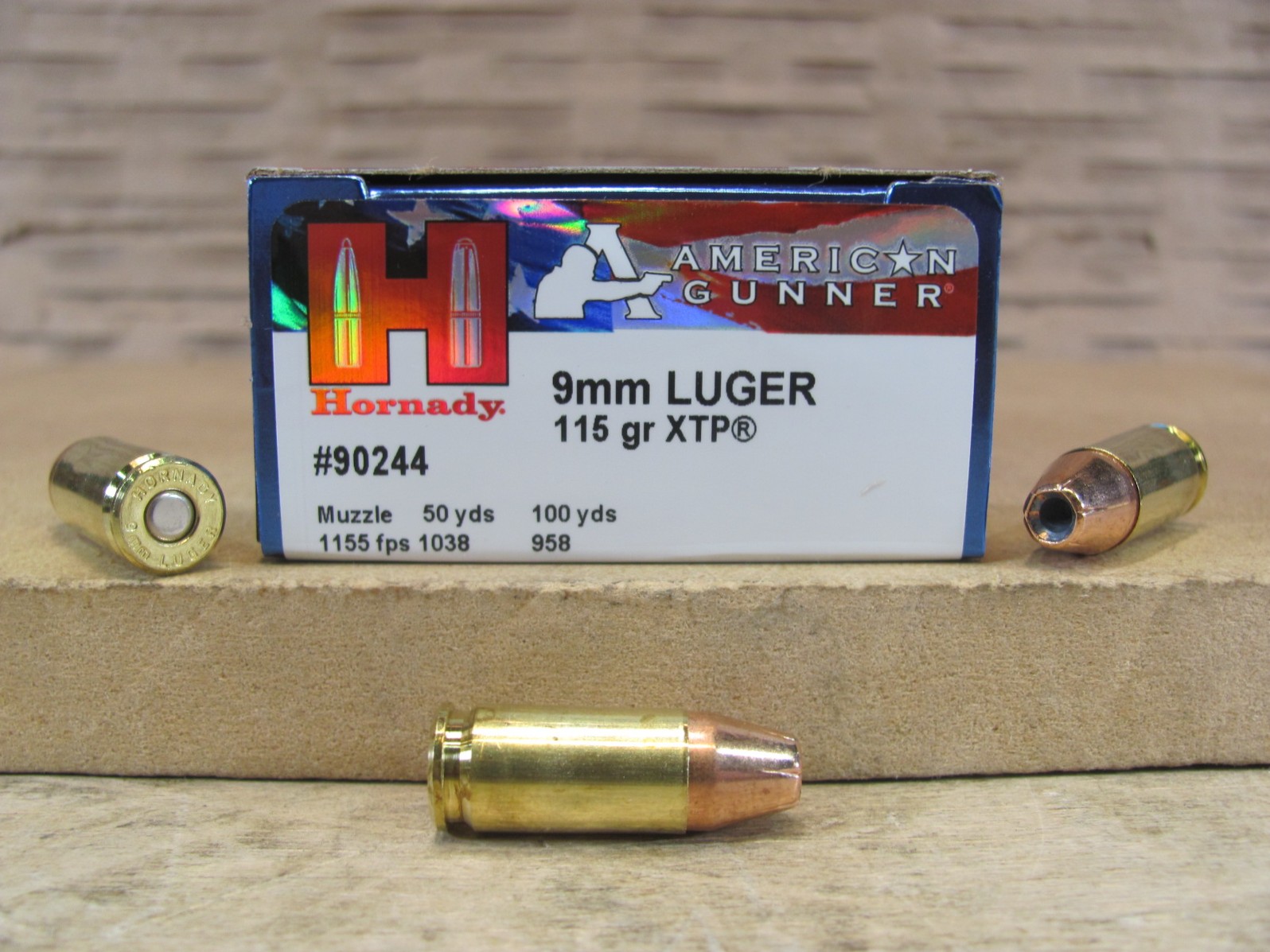 25 Round Box – 9mm Luger 115 Grain XTP Hornady American Gunner Ammo – 90244