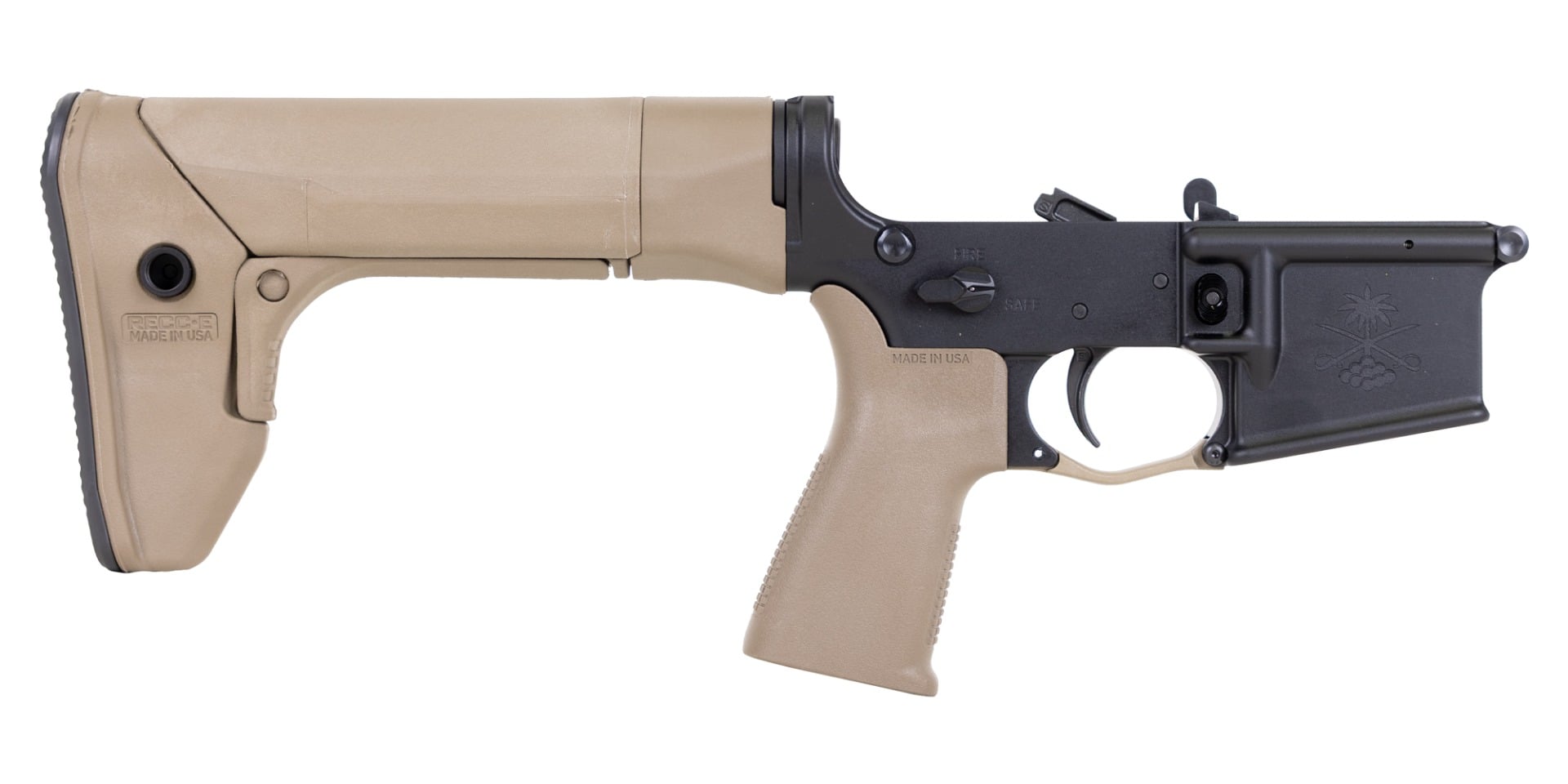 PSA Sabre-15 Forged Lower with Reptilia Stock and Grip - FDE