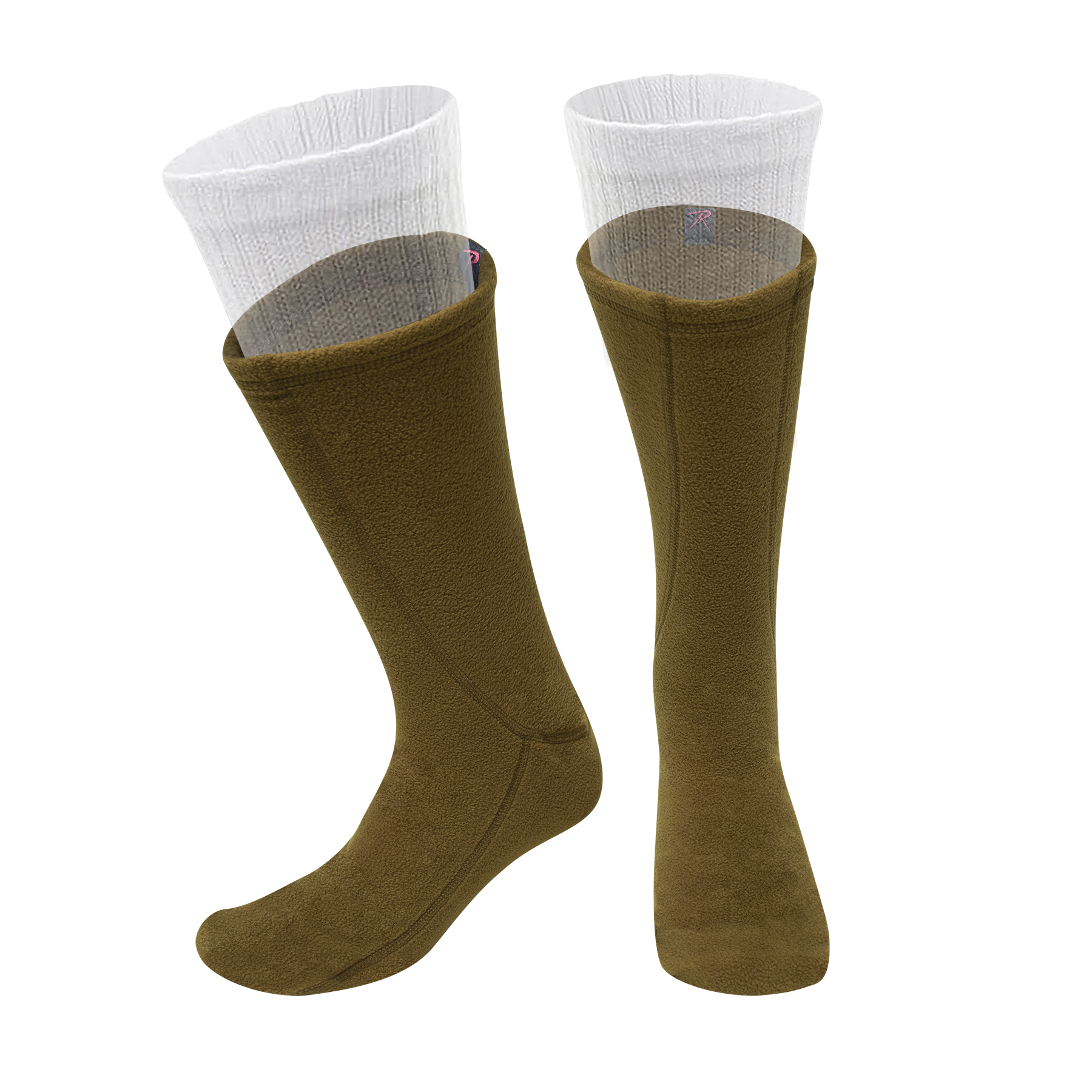 Rothco Polar Fleece Boot Liners - Coyote Brown, Large