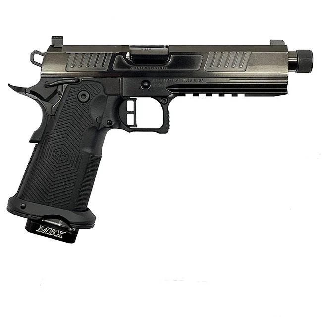 Alpha Foxtrot AF1911 Romulus Handgun 9mm Luger 17 20rd Magazines 5" Threaded Barrel Polished DLC Black RMSc Cut