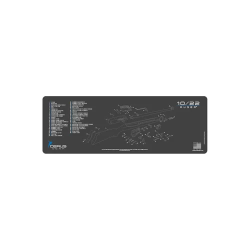 RUGER 10/22 RIFLE MAT - CHARCOAL GRAY/CERUS BLUE, 12" X 36"