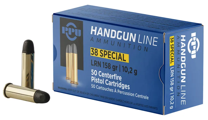 PPU Handgun 38 Special 158 Gr Lead Round Nose (Box)