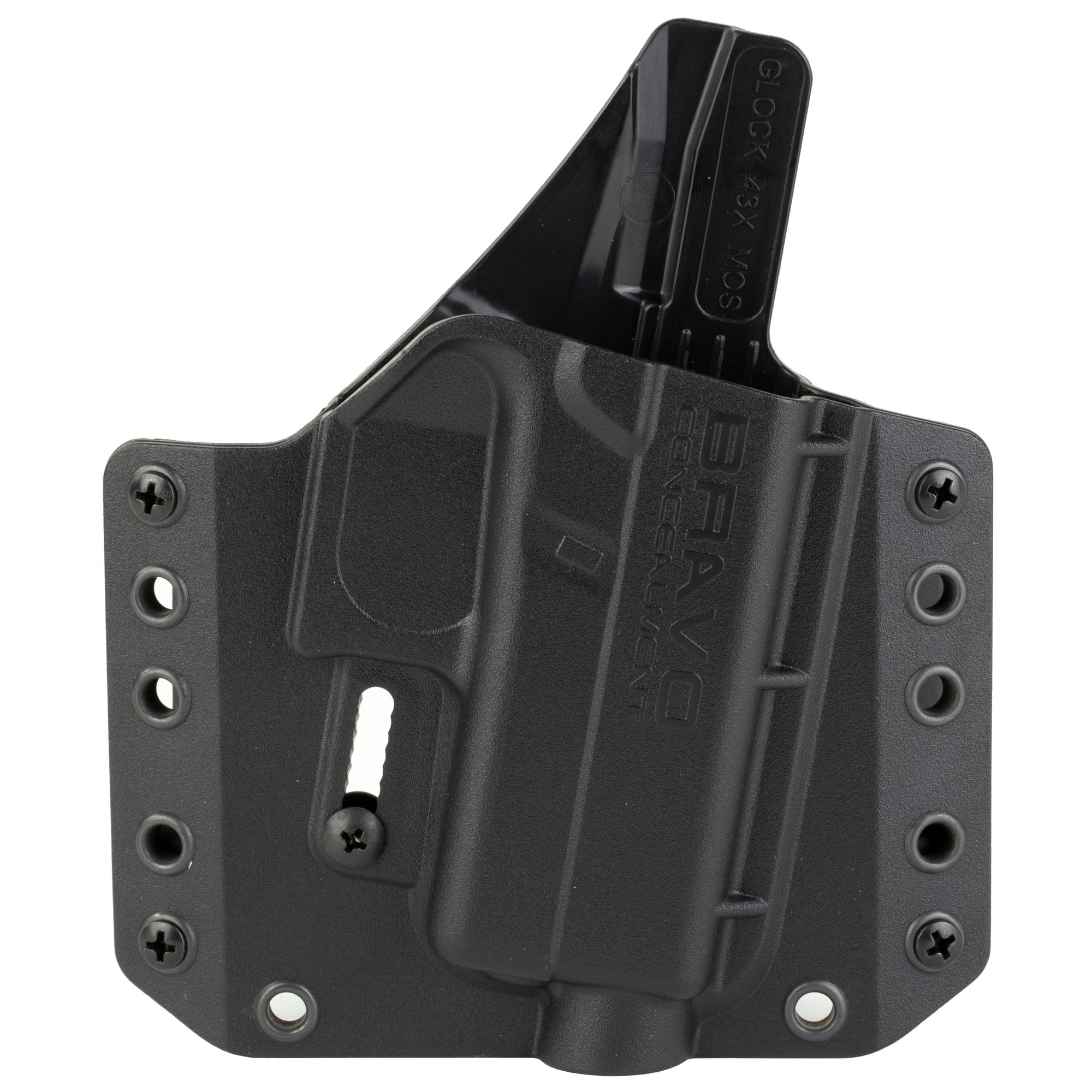 Bravo Concealment Right Hand OWB Concealment Holster for Glock 43X, Black - BC101028