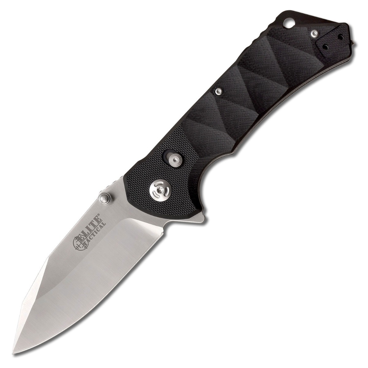 Elite Tactical Parallax Folding Drop Point Knife, Black - ET-FDR005SCS