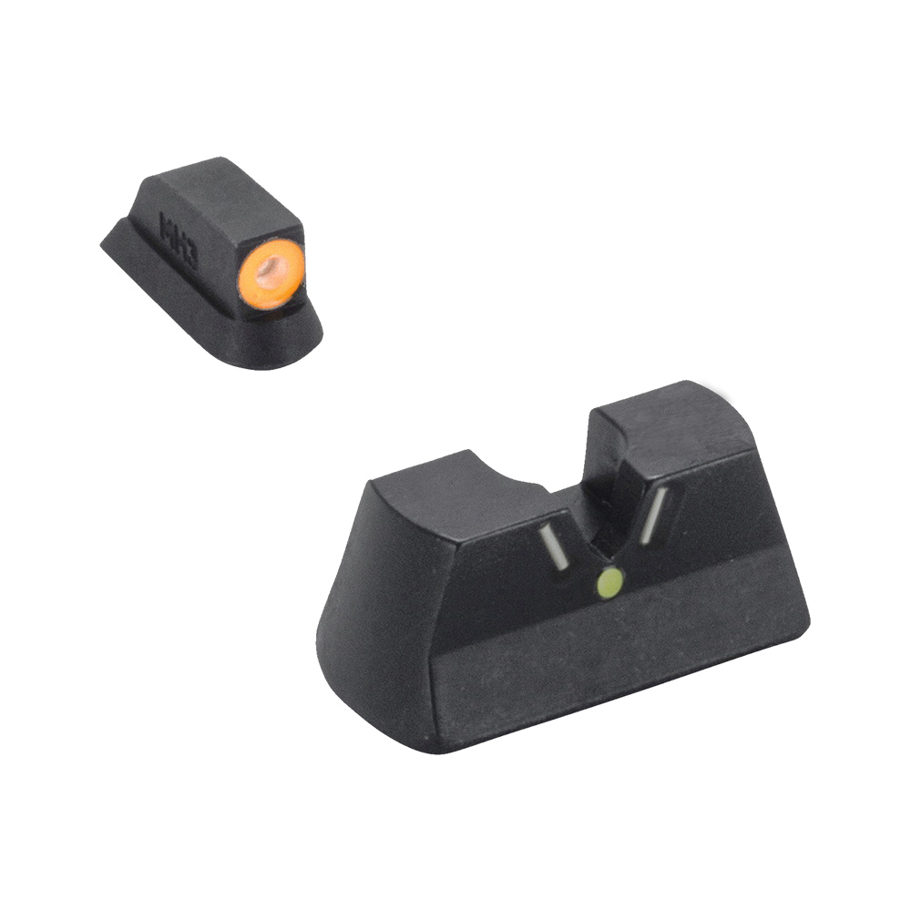 Meprolight Hyper-Bright V-Sight Day and Night Sight Set Front/Rear, Green/Orange/Green