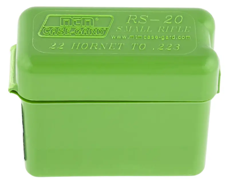 MTM Case-Gard RM2010 Ammo Box Belt Style Multi Caliber Green Polypropylene 20rd
