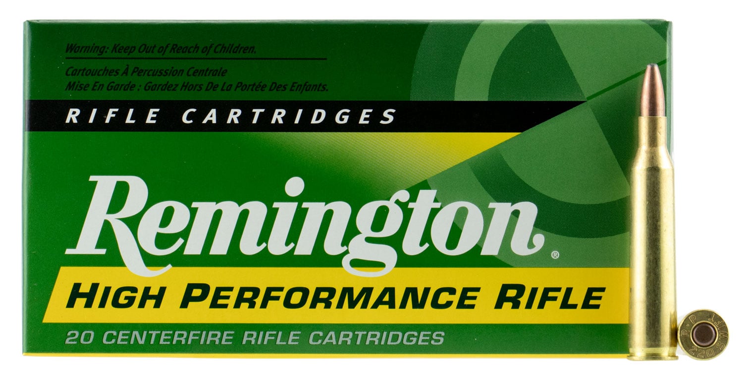 Remington High Performance 50 gr Pointed Soft Point .220 Swift Ammo, 20/box - R220S1