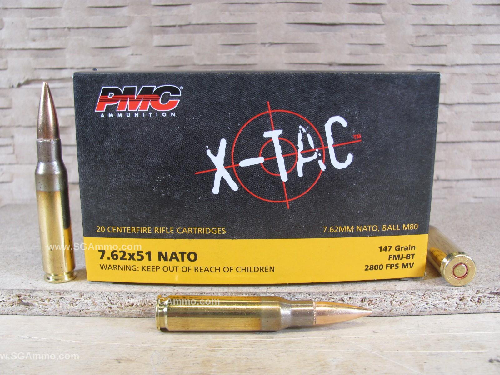 500 Round Case – 7.62×51 Nato 147 Grain FMJ PMC X-TAC Ammo – 7.62X