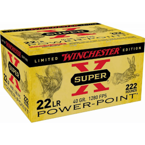 Winchester Ammo Super X Power Point 22LR 40 GR Lead Hollow Point 222/2220 Count - 2220 Round Case