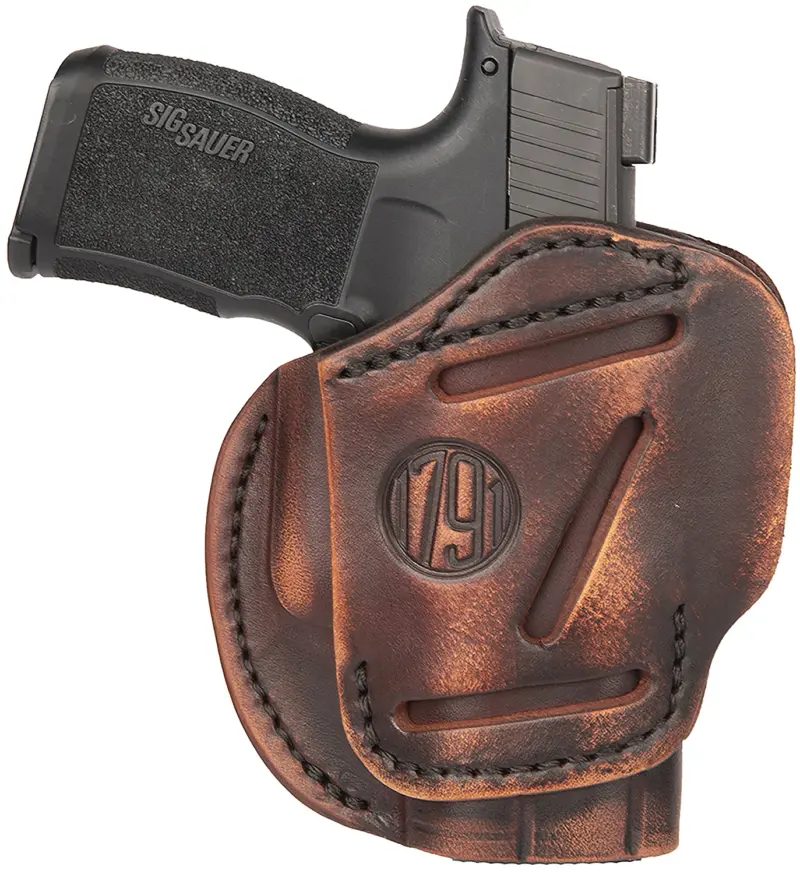 1791 Gunleather 3WH2VTGA 3-Way IWB/OWB Size 02 Vintage Leather Belt Loop Fits Ruger LCP Fits S Bodyguard Fits Glock 42 Ambidextrous Hand