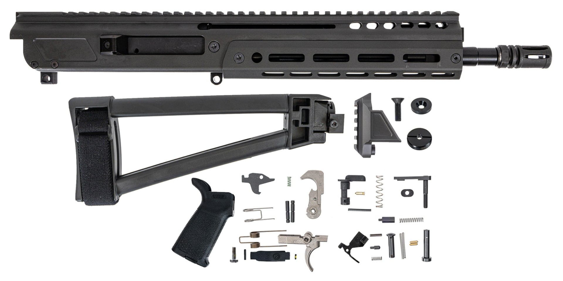 PSA Upper JAKL, 10.5" 5.56 NATO 1:7 Nitride, With BCG and Lower Build Kit, JAKL Smoke MOE EPT w/ Brace, Black
