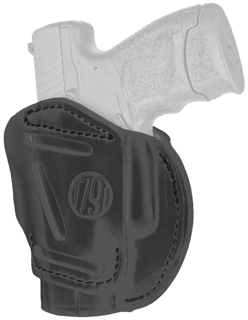 1791 Gunleather 3WH3SBLA 3-Way IWB/OWB Size 03 Stealth Black Leather Belt Loop Compatible w/ Glock 26 Compatible w/ Ruger LC9 Compatible w/ S M Shield Ambidextrous Hand