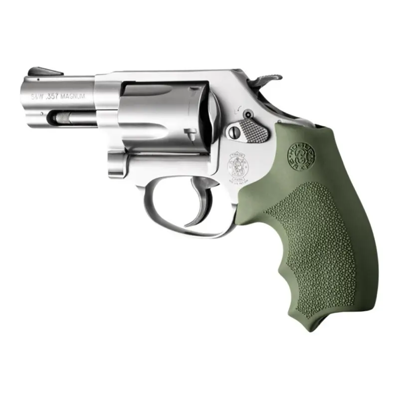 Hogue Overmolded Rubber Bantam Grip Closed Backstrap S Round Butt J-Frame Revolvers OD Green