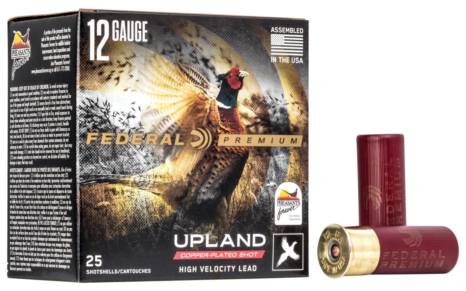 Federal Wing-Shok Pheasant 2.75" 1-1/4 oz 4 Shot 12ga Ammunition, 25rds - PF1544