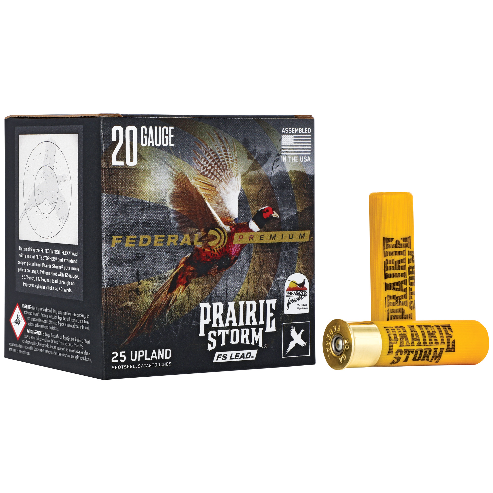 Federal Premium Prairie Storm Shotgun Ammo 20 ga. 2 .75 in. 1 oz. 5 Shot FS Lead 25 rd. - No Credit Card Fees - Low, flat rate shipping