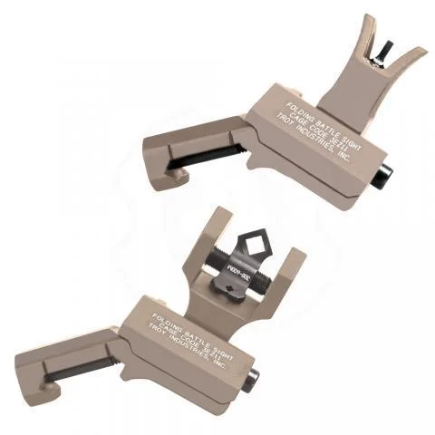 Troy 45-Degree Offset Sight Set - SSIG-45S-MDFT-00 - M4 Front Dioptic Rear - Flat Dark Earth