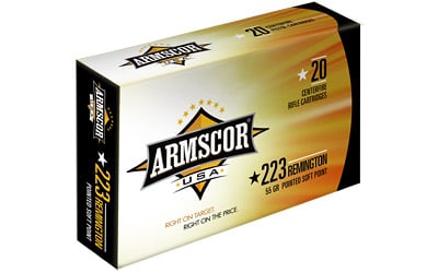 Armscor 55 gr PSP Interlock BT .223 Rem/5.56 Ammo, 20/box - AC2232N