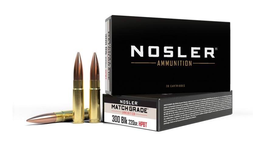 Nosler Match Grade Rifle Ammunition 300 Blackout 220 gr. CC HPBT 20 rd. - Flat Rate Shipping Under 30lbs!