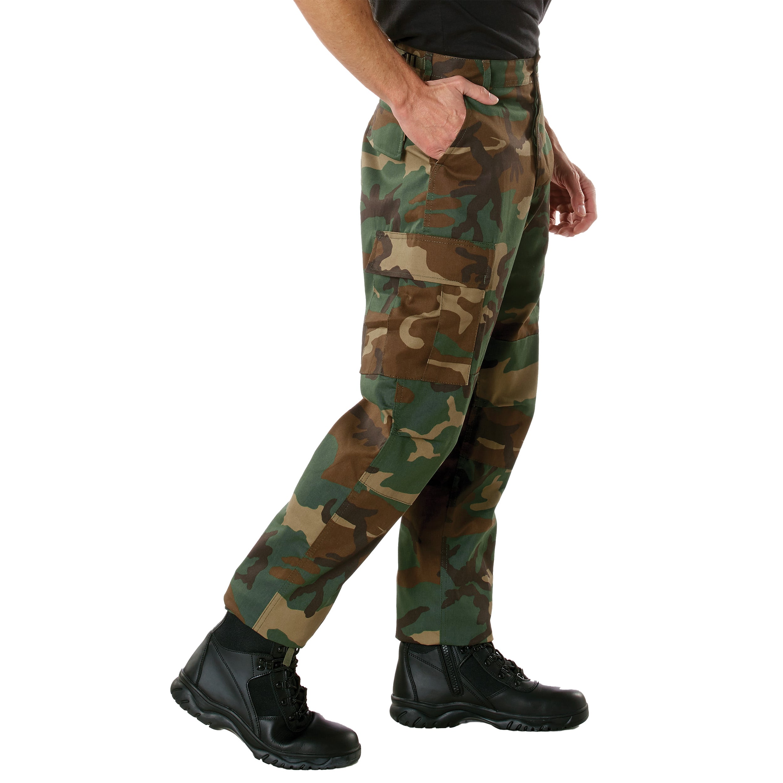 Rothco Relaxed Fit Zipper Fly Bdu Pants - Woodland Camo, Large
