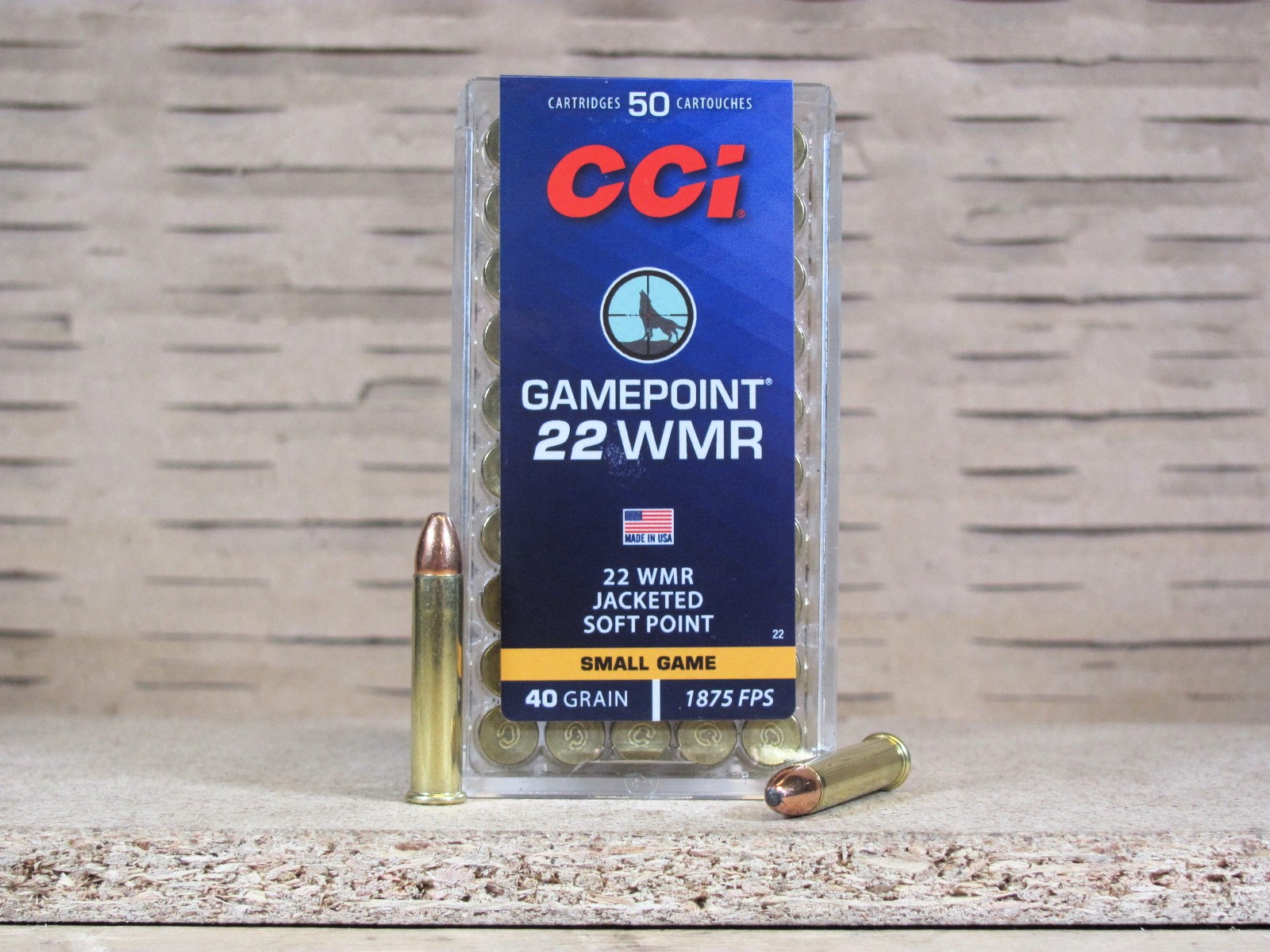 50 Round Box – CCI 22 WMR 40 Grain Jacketed Soft Point Gamepoint Ammo – 0022