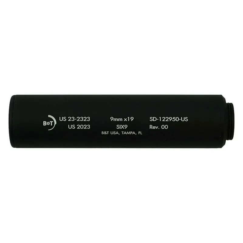 B Six9 Wipe Suppressor 9mm Luger Black