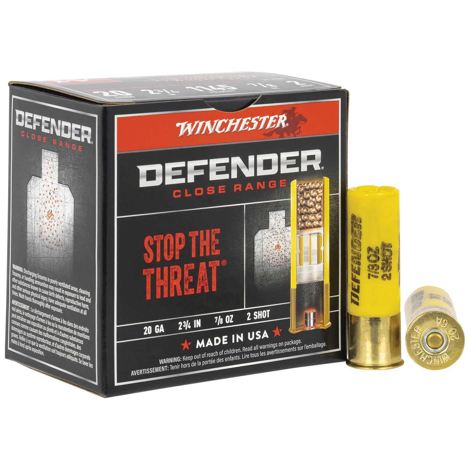 WINCHESTER DEFENDER 20GA 2.75″ – 7/8OZ #2 25RD 10BX/CS - No Credit Card Fees - Low, flat rate shipping