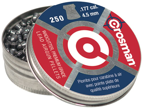 Crosman .177 7.4 gr Flat Nose Wadcutter Pellet, 250/tin - 6177