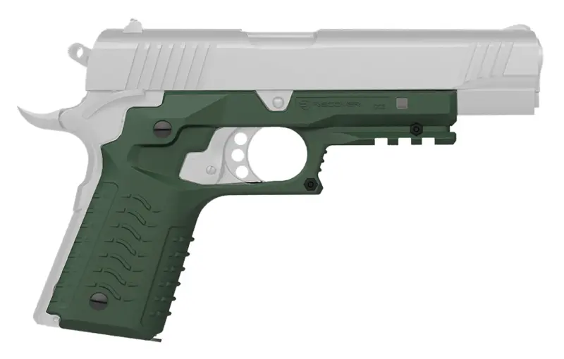 Recover Tactical CC3H03 Grip Rail System OD Green Polymer Picatinny for Standard Frame 1911