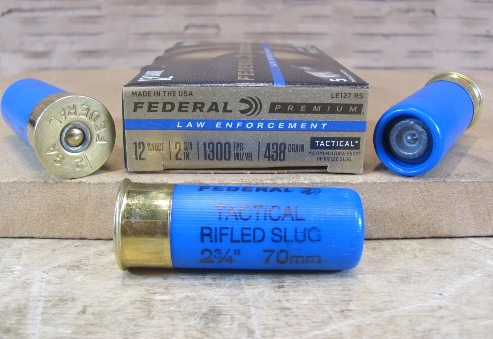 50 Round Brick – 12 Gauge 2.75 inch Federal Hydra Shok Slug Ammo – LE127RS