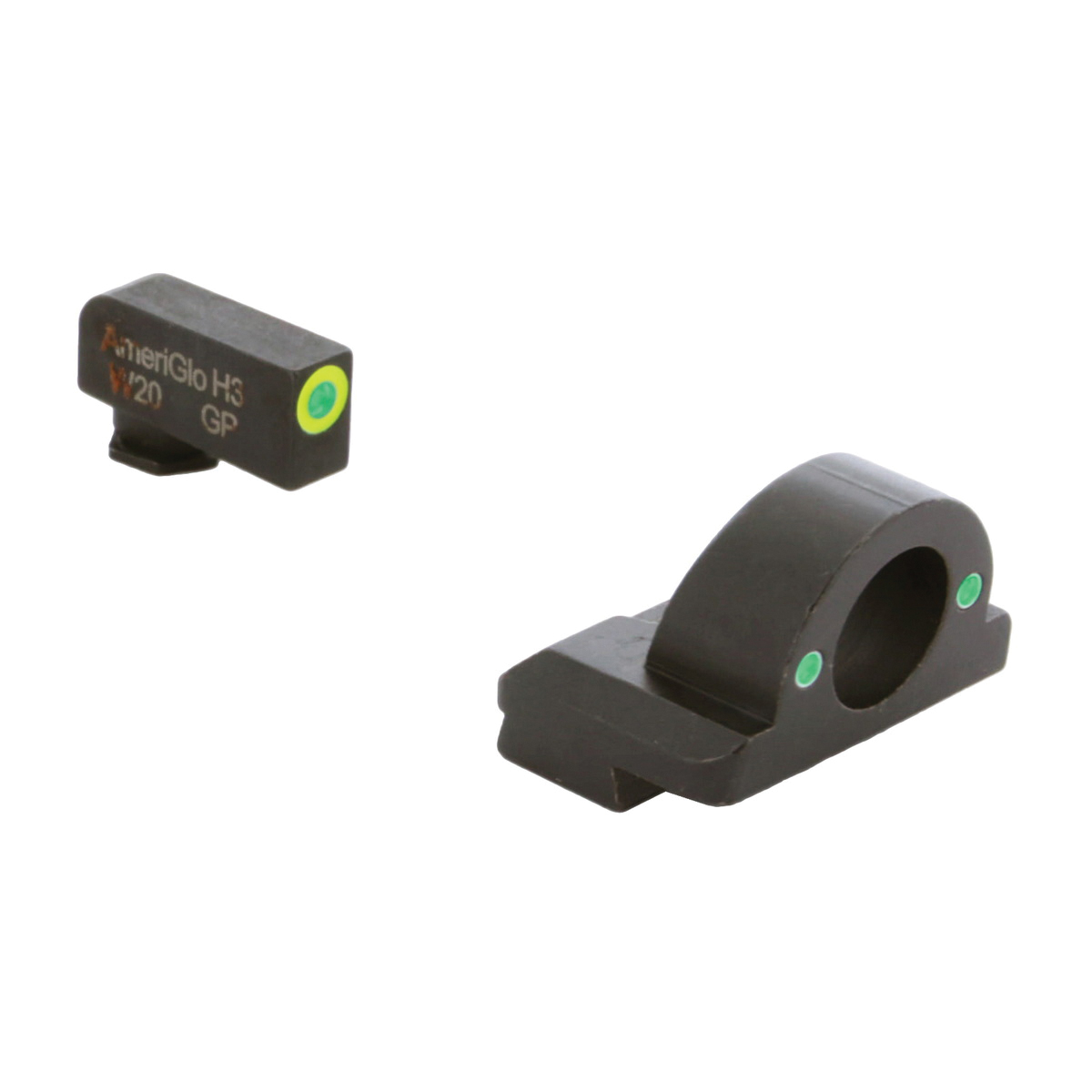 Ameriglo Ghost Ring Sight Set Front/Rear, Green/Lumi Green/Green