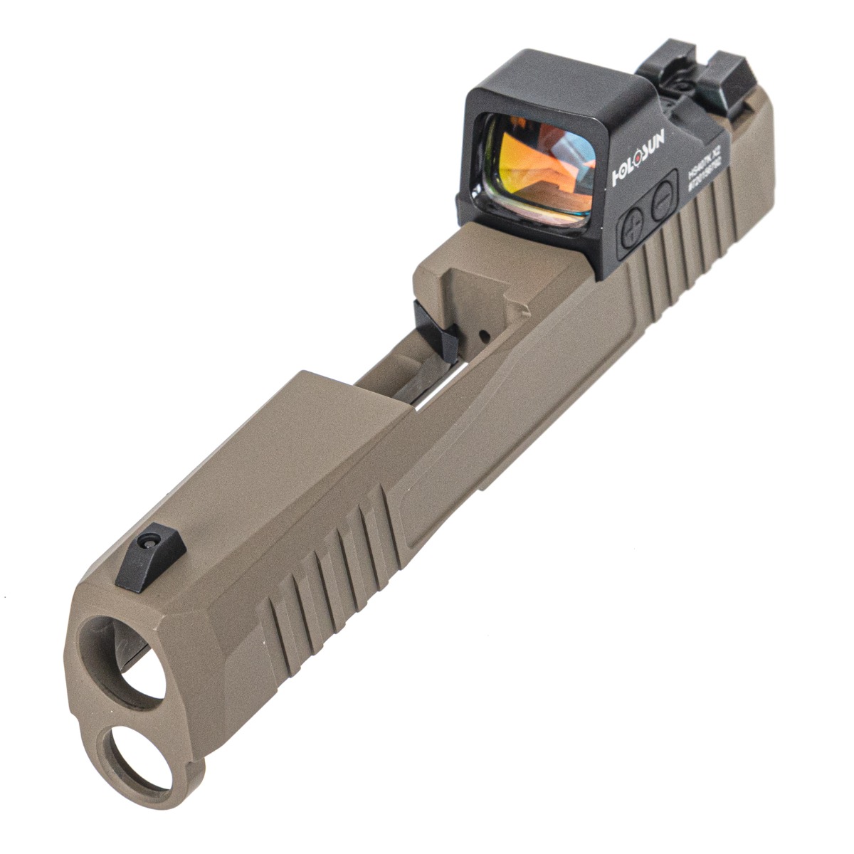PSA Dagger Micro Complete Slide Assembly - Shield Cut W/Holosun 407K, Flat Dark Earth