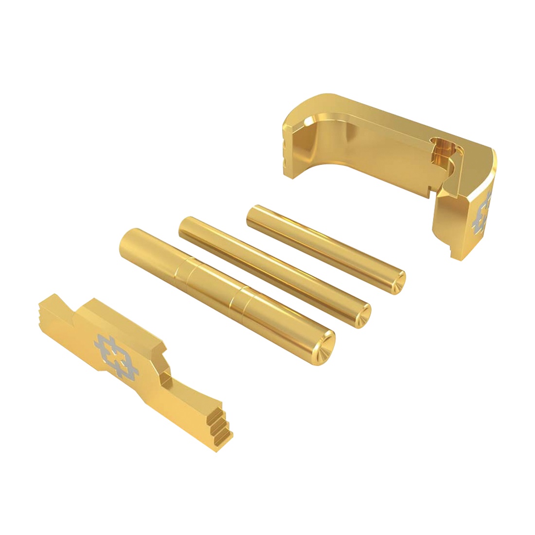 Cross Armory 3-Piece Upgrade Kit for Glock 17/19/26/34 Gen5 -Gold Anodized Excellence - CRG5OKGD