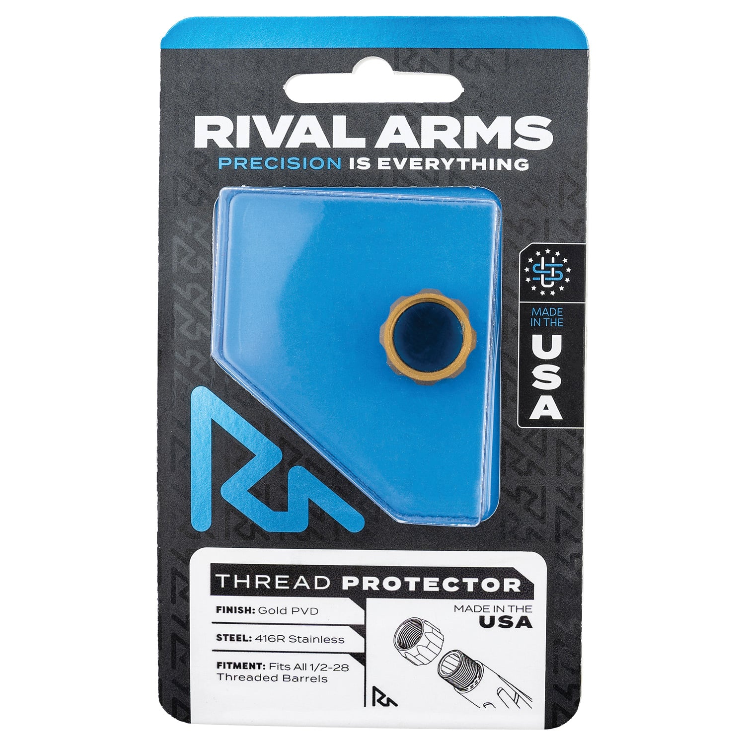 Rival Arms Barrel Thread Protector 1/2"-28 tpi, Gold PVD - RA-RA300001E