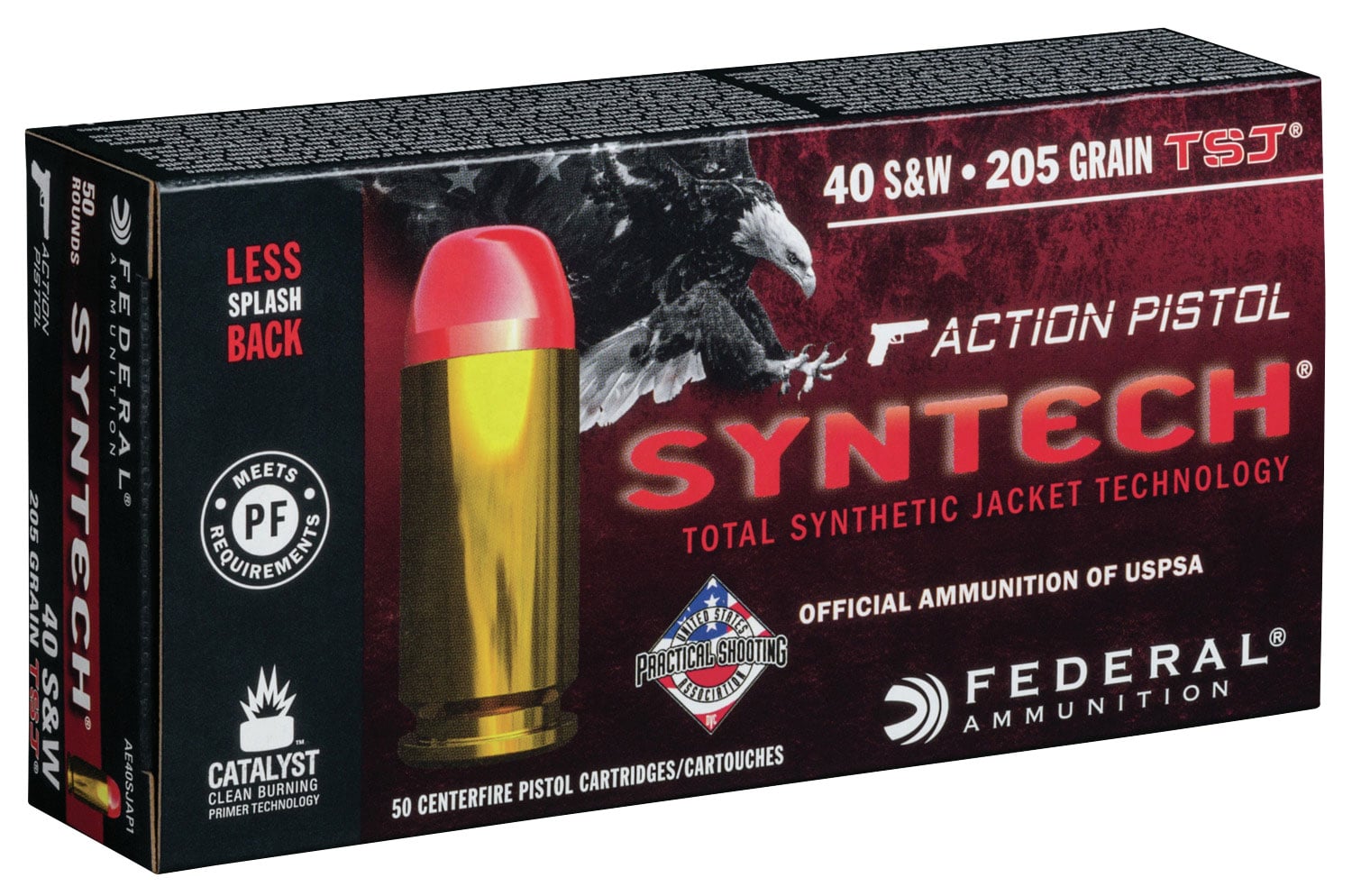 Federal Syntech Range Pistol Ammo 40 S&W 205 gr. TSJ Action Pistol 50 rd. - No Credit Card Fees - Low, flat rate shipping