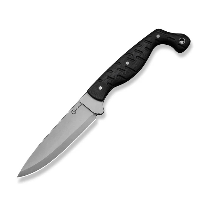 CIVIVI MDRN Hunter Fixed Blade Drop Point Knife, Black - C23078-1