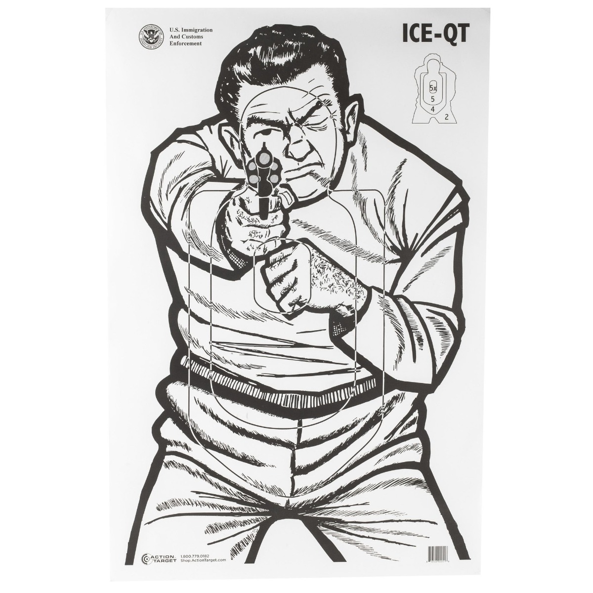 Action Target Law Enforcement 23" x 35" 2009 Version ICE QT Target, 100/box - ICE-QT(2009)-100