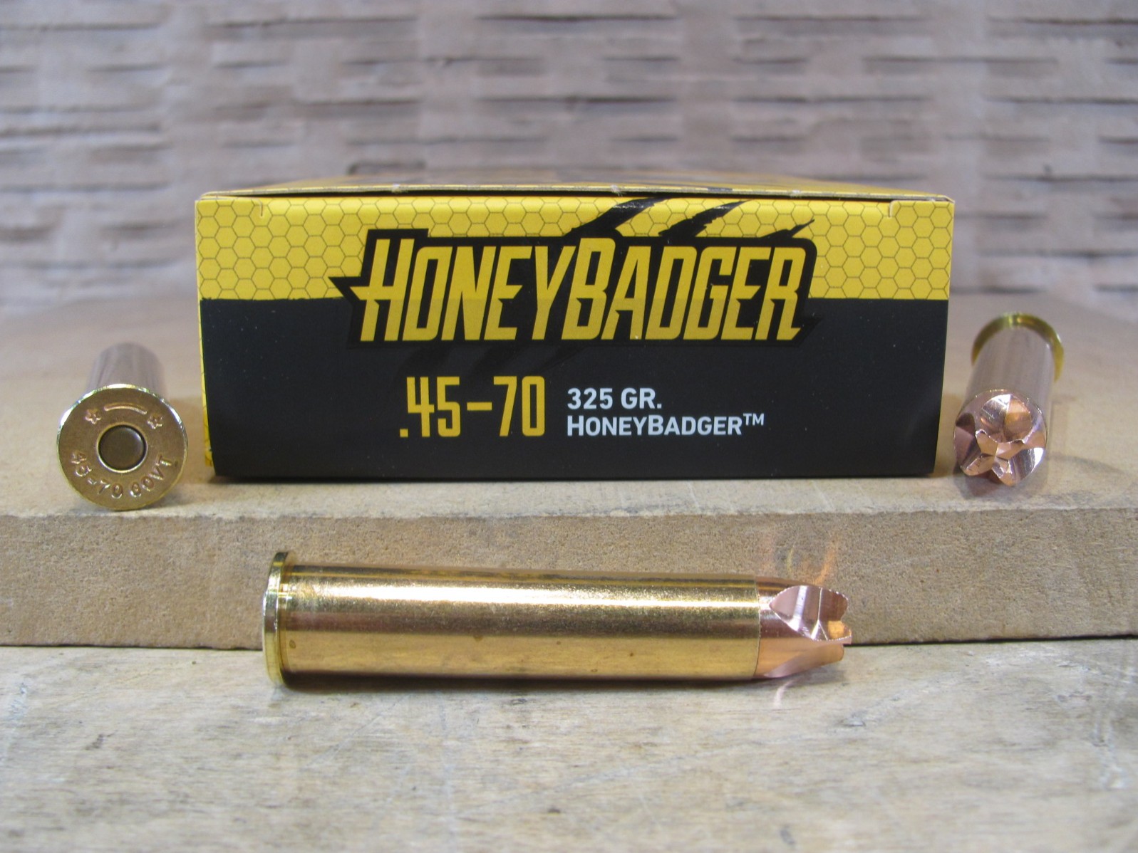 100 Round Case – 45-70 Govt. 325 Grain HoneyBadger Defense Black Hills Ammo – 1C4570N4