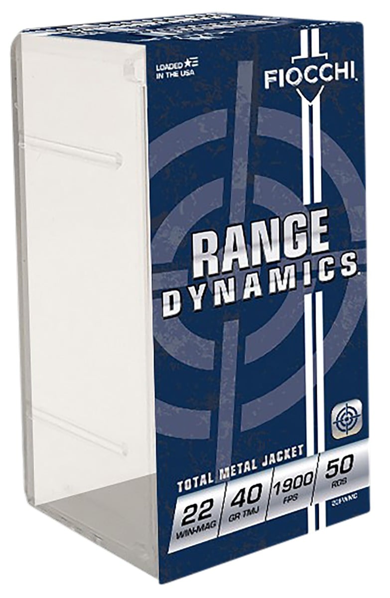 Fiocchi Range Dynamics 22 Magnum 40gr FMJ Ammo, 50rds - 22FWMC