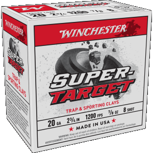 Winchester Super-Target 20ga 2.75, 7/8 oz 8-Shot, 1200fps, 25rd Box