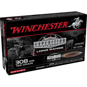 Winchester Ammo S308LR Expedition Big Game Long Range 308 Win 168 gr AccuBond Long Range - 20rd Box