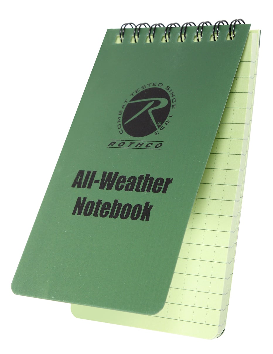Rothco All-Weather Waterproof Notebook - Olive Drab, 4 X 6