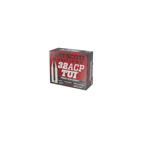 Fort Scott Munitions Tumble Upon Impact .32 ACP 71 gr SCS 20rds Handgun Ammo for Reliable Defense - 32ACP71SCV
