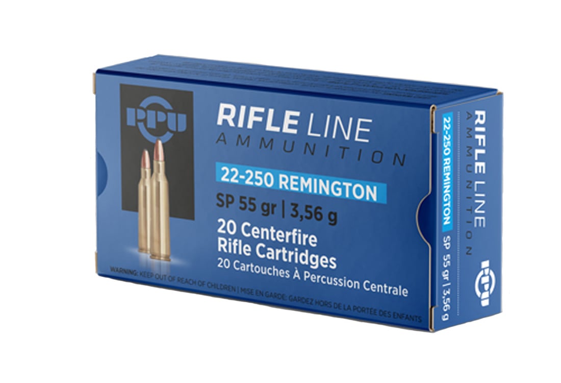 PPU 22-250REM SP 55GR 20/200 - No Credit Card Fees - Low, flat rate shipping