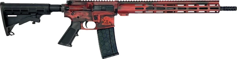 GLFA AR15 BATTLEWORN 223 WYLDE – 16″ NIT BBL LIPSTICK RED