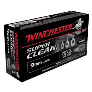 Winchester Ammo W9MMLF Super Clean  9mm Luger 90 gr Full Metal Jacket (FMJ) 50 Bx/ 10 Cs
