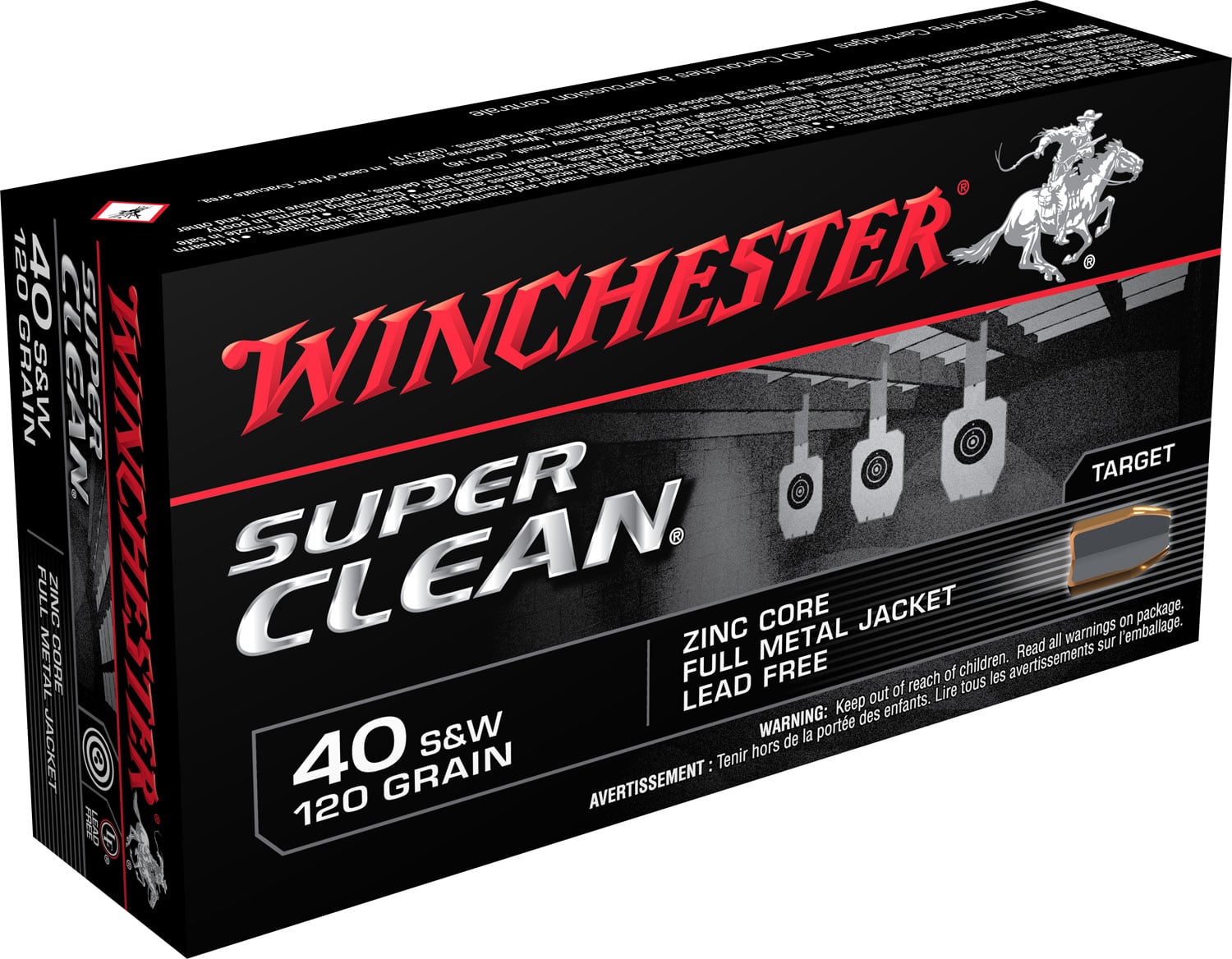WINCHESTER 40 SW SUPER CLEAN TARGET FMJ 120 GR 50 RD/BX 10 BX/CS - No Credit Card Fees - Low, flat rate shipping