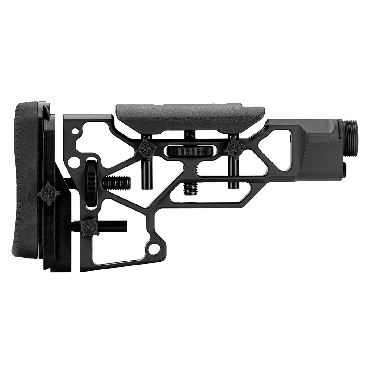 MDT SRS Short Standard Skeleton Rifle Stock Black - Compact Skeleton Stock for Tactical Rifles with Enhanced Durability and Control - 103440-BLK
