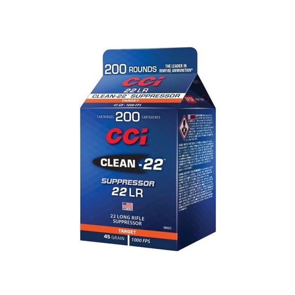 CCI Copper-22 Suppressor Rimfire Ammo 22 LR. 45 gr. LRN 200 rd.