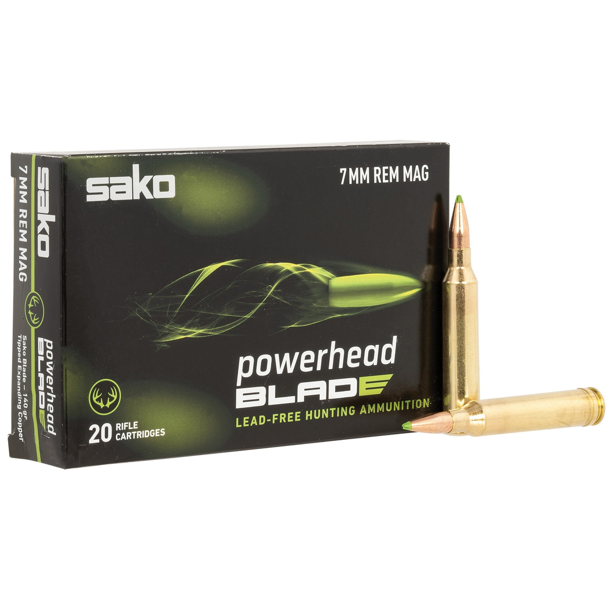 Sako Powerhead Blade 7mm 140 gr LFBT 20rds Rifle Ammo for Eco-Friendly High-Performance - JASPHB7MMRM140B
